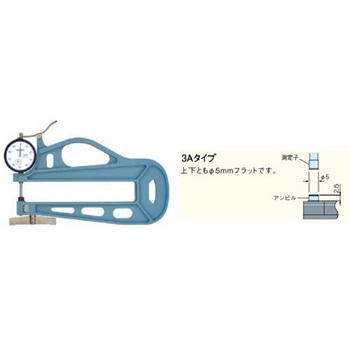 ダイヤルシックネスゲージ Φ5フラットタイプ - テクロック