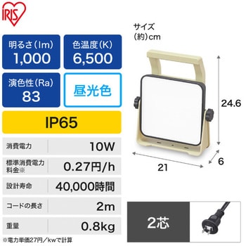 LED ベースライト AC式 作業灯 アイリスオーヤマ スタンド式投光器