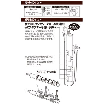回転スリムタップ オーム電機