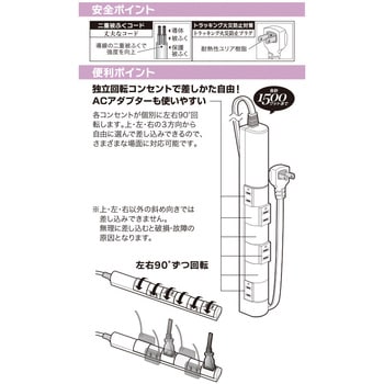 回転スリムタップ オーム電機