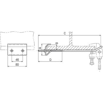 吊り金具(HB50-W用補強金具 H型鋼用) ネグロス電工