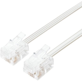 電話機コード 6極4芯 白 フラット MCO