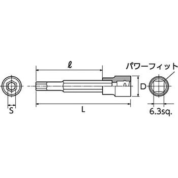 (6.3SQ)ヘキサゴンビットソケット KTC