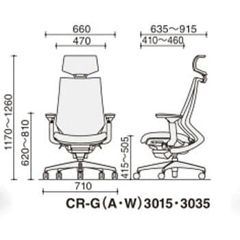 CR-GW3015E1KZT6-WNN オフィスチェアー デュオラ メッシュタイプ