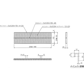ステンレス グレーチング プレーンタイプ 三榮