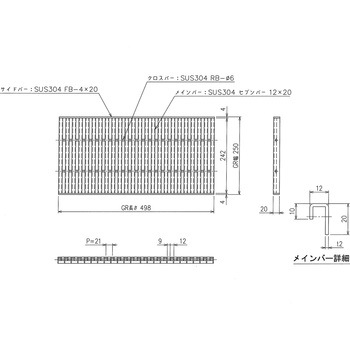 ステンレス グレーチング プレーンタイプ 三榮