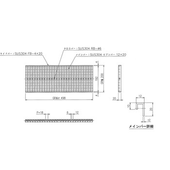 ステンレス グレーチング プレーンタイプ 三榮