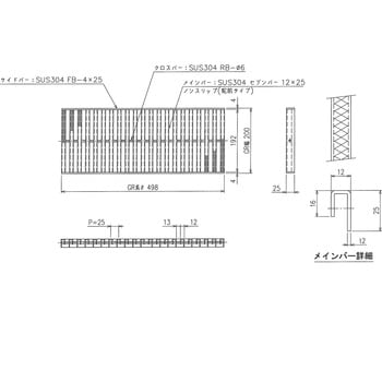 ステンレス グレーチング ノンスリップ(蛇肌) 三榮