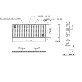 ステンレス グレーチング ノンスリップ(藤壺) 三榮