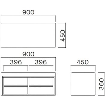 シューズベンチ・くつ箱(キッズコーナー：スクエアD450シリーズ) オモイオ (omoio)