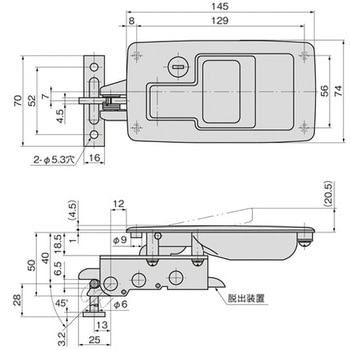 スナッチロック平面ハンドル(耐振用) TAKIGEN(タキゲン)