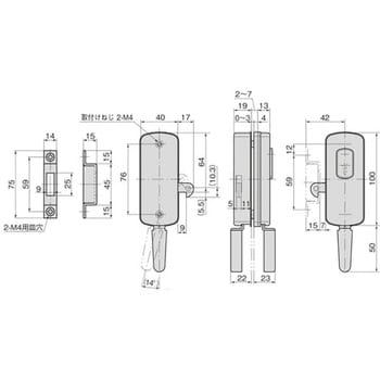 A-1297-2-R (#122) ステンレス舟艇用片鎌錠 タキゲン(TAKIGEN) 右開き