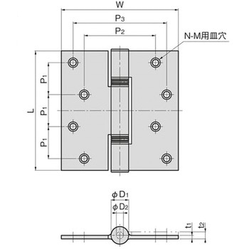 スーパークリーンヒンジ(L102×W100×t3.0) TAKIGEN(タキゲン)
