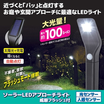 ソーラーLEDアプローチライト(威嚇フラッシュ付) 後藤