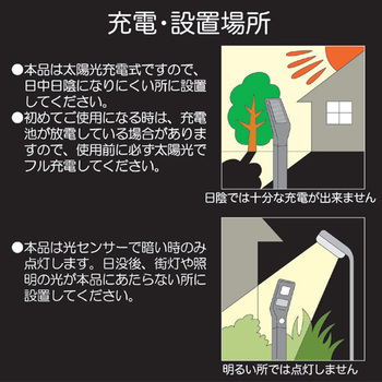 ソーラーLEDアプローチライト(威嚇フラッシュ付) 後藤