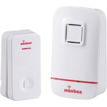 ワイヤレスチャイム押ボタン送信機+AC受信機セット オーム電機