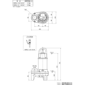 50PUL2.15 汚物用水中ハイスピンポンプ(流量調整用) PUL型 1台 鶴見