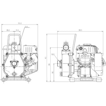 TE4-40MEY 一般排水用エンジンポンプ TE型・TEH型 1台 鶴見製作所