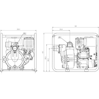 泥水用エンジンポンプ TED型 鶴見製作所 陸上ポンプ 【通販モノタロウ】