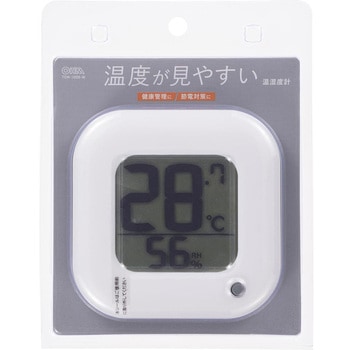 温度が見やすい温湿度計 メモリー付 オーム電機