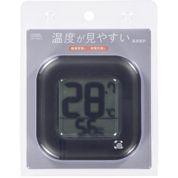 温度が見やすい温湿度計 メモリー付 オーム電機