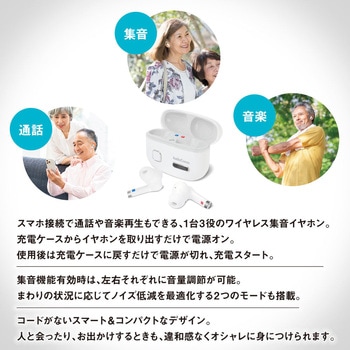完全ワイヤレス集音器 通話・音楽対応 オーム電機