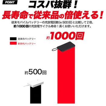 新世代個体電池モバイルバッテリー 10000mAh プラタ