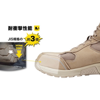 ハイカット作業靴 フジS3S ベージュ SAFETY J