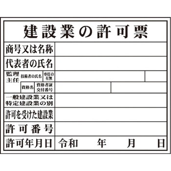 法令許可票 安全興業