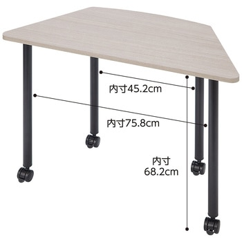 キャスター付きミーティングテーブル グレーオーク - ストア・エキスプレス