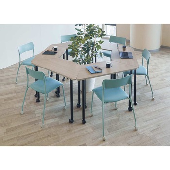 キャスター付きミーティングテーブル グレーオーク - ストア・エキスプレス