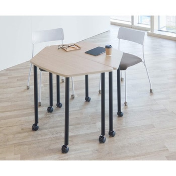 キャスター付きミーティングテーブル グレーオーク - ストア・エキスプレス