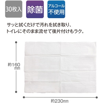流せるトイレ用ウェットシート30枚入 テラモト