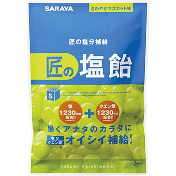 匠の塩飴 マスカット味 (箱売り) サラヤ(SARAYA) 熱中飴・タブレット・食品 【通販モノタロウ】