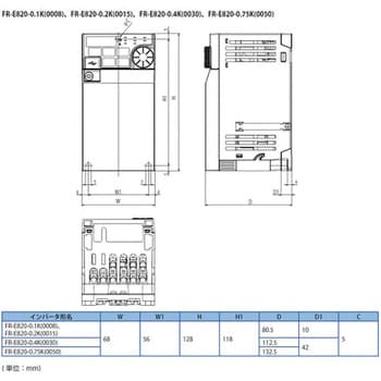 FR-E820-0.75K-1 インバータFREQROL-E800シリーズ 200Vクラス 1台 三菱