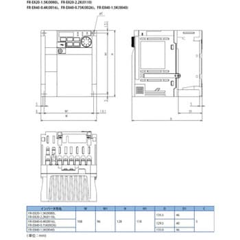 インバータFREQROL-E800シリーズ 200Vクラス 保護構造:閉鎖型(IP20)(IEC 60529)