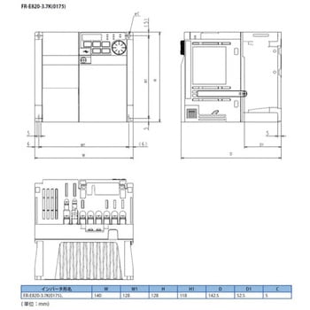 三菱電機 インバータ FR-E820-3.7K-1-