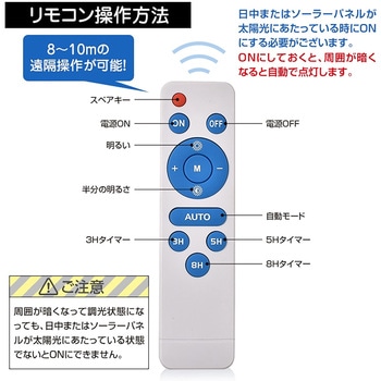 LEDソーラー街灯 ソーラー充電 リモコン付き 夜間自働点灯 300W 万方商事