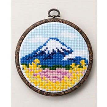 CSK7966 刺繍キット【クロスステッチ/花咲く風景】フレーム付 1個