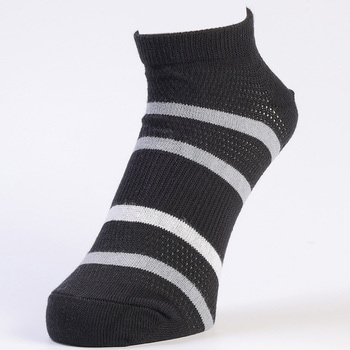 「Premium Mesh」ショート先丸靴下3足組ボーダー ハヤシ (靴下)