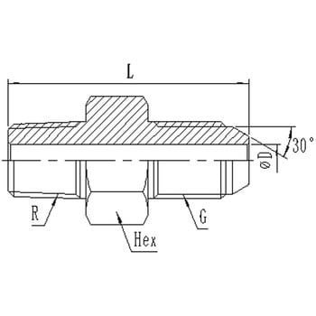 1013タイプ 高圧アダプター 高圧継手 ストレートタイプアダプター 並行オスGネジ(オスシート)xオスRネジ ステンレス 東洋国際