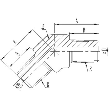 高圧アダプター 高圧継手 45°エルボタイプアダプター オスRネジ ステンレス 東洋国際