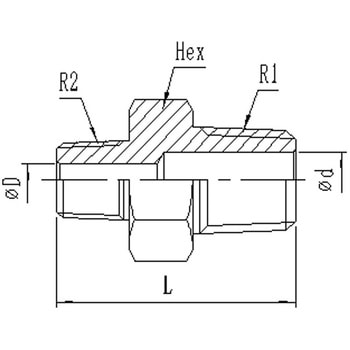 高圧異径ニップル 高圧継手 ストレートタイプアダプター オスRネジ ステンレス - 東洋国際
