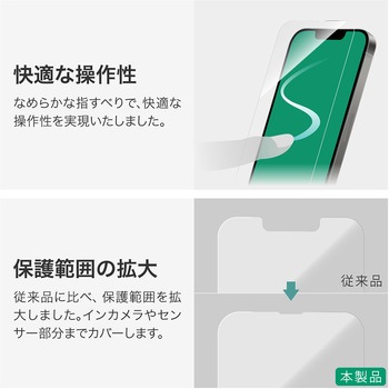 iPhone 16e/iPhone 14/iPhone 13 保護フィルム 光沢 指紋防止 MSソリューションズ