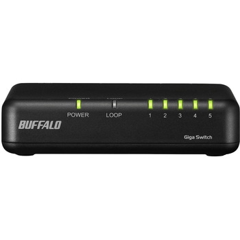 Giga5ポート スイッチングハブ 電源外付け プラスチック筐体 マグネット付属 ブラック BUFFALO(バッファロー)