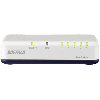 Giga5ポート スイッチングハブ 電源外付け プラスチック筐体 マグネット付属 ホワイト BUFFALO(バッファロー)