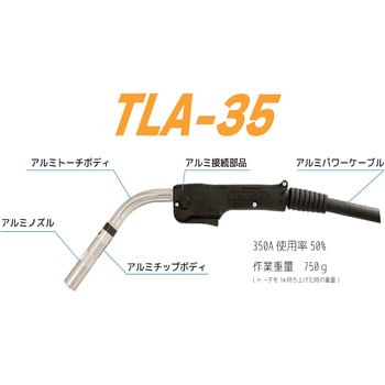 TLA-35-P-3 オールアルミ半自動溶接用トーチ 1本 トーキン 【通販