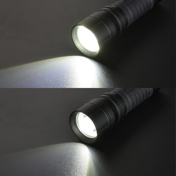 LEDズームライト290lmIPX4防水単4電池式ラバーグリップ オーム電機