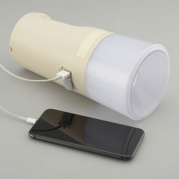 LEDトーチランタンUSB給電対応450lmIPX4 オーム電機