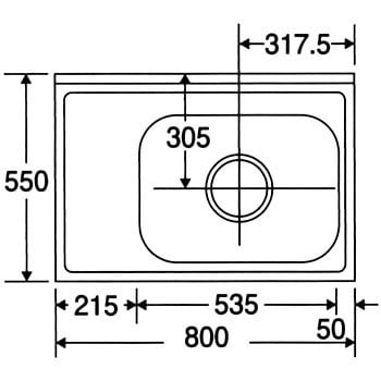 V55-80 流し台(Vタイプ) 1台 ニッサンハロー 【通販サイトMonotaRO】